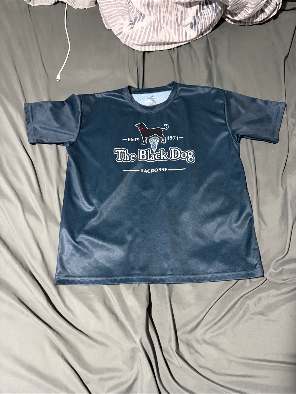 The Black Dog Kids Navy Logo Lacrosse Tee
